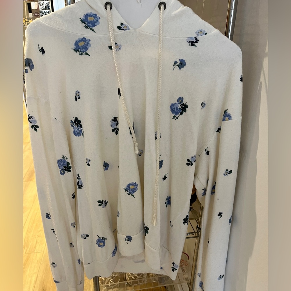 Ivory Floral Hoodie